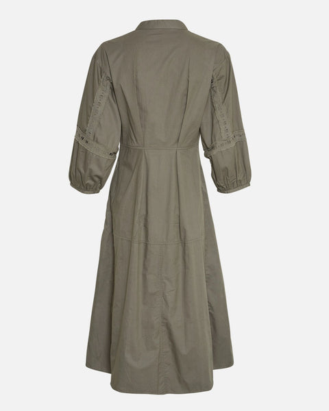 Jeovana Petronia 3/4 Sleeve Dress - mulled Basil