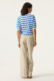Stripe Knit SS Top - Summer Cobalt