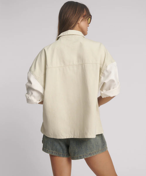 Drift Short Sleeve Denim Shirt - Cream