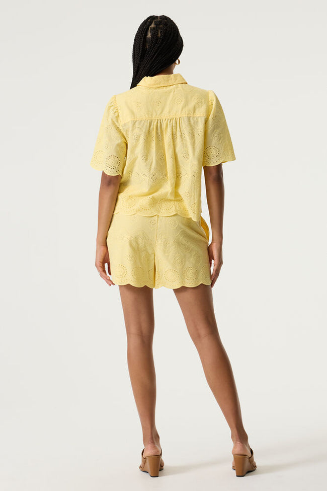 Broderie Anglaise Shirt - Lemon Crush