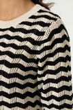 Short Sleeve Knit - Black/Cream