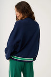 Brodie Knit Bomber - Navy Stripe