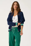 Brodie Knit Bomber - Navy Stripe