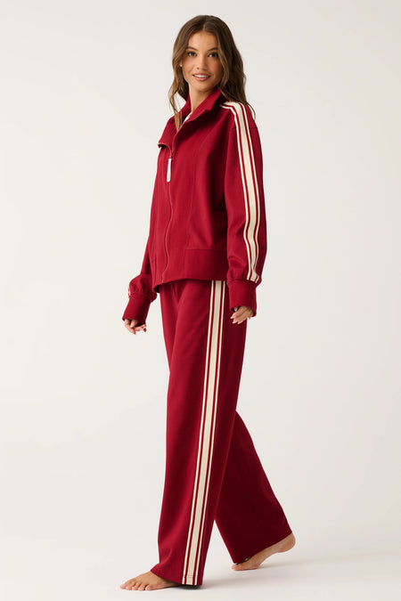 Freddie Rugby Top - Burgundy Stripe