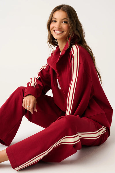 Corey Zip Through Sweater - Mulberry