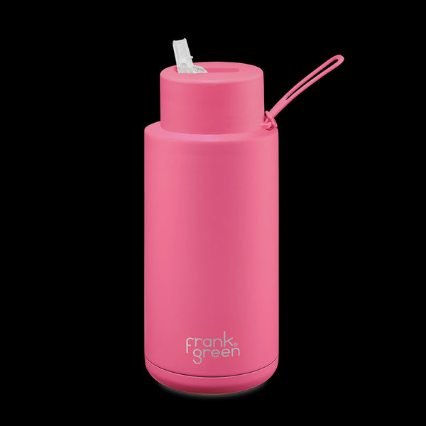Frank Green Reusable Ceramic Bottle 34oz/1000mlx - Neon Pink